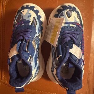 Kids Blue and White Camouflage Sneakers